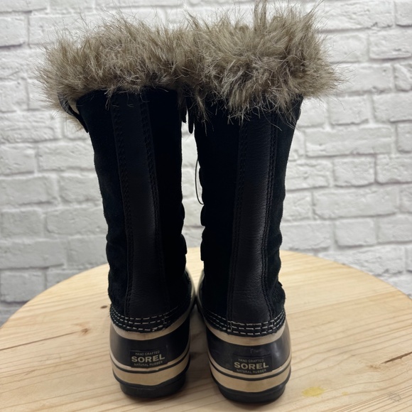 SOREL Joan of Arctic Women's Waterproof Snow Boots Black Faux Fur Trim US 9 - Picture 5 of 13